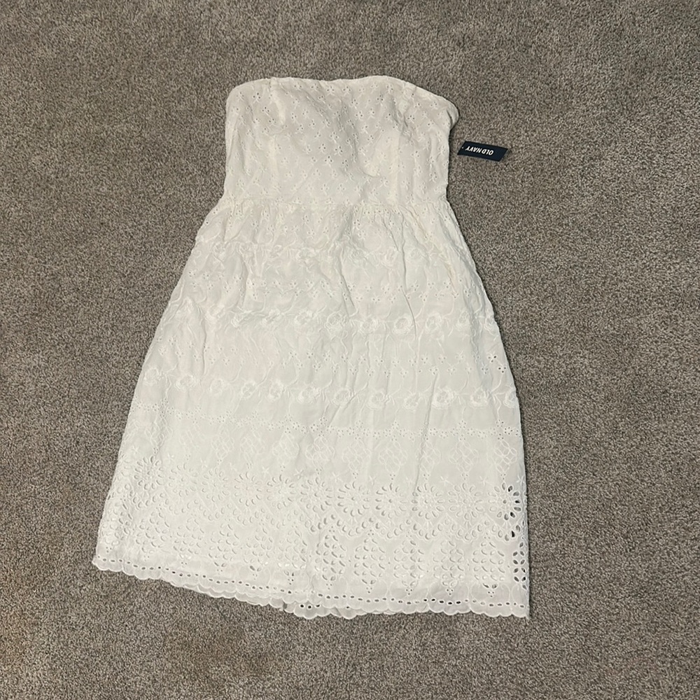 Eyelet Tube Dress - Bright White